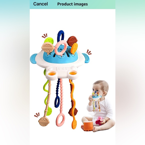 Baby👶🏽2 Pack Astronauts Portable Pull String Teething Activity & Sensory Toys - Picture 2 of 11